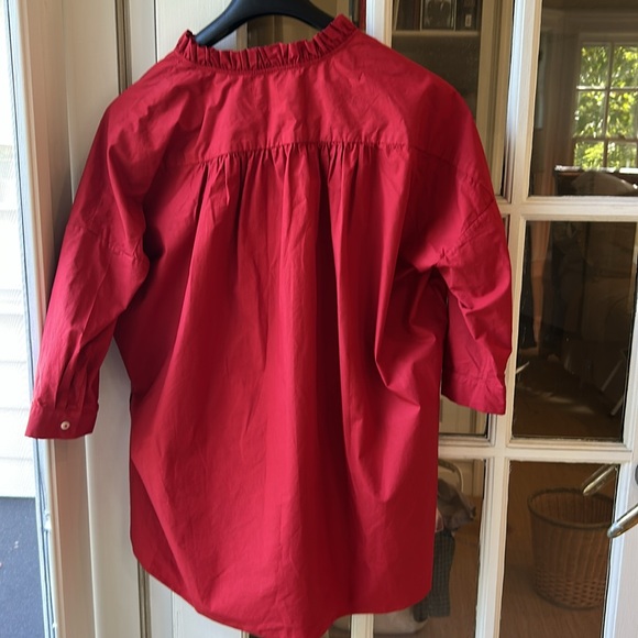 Red Ruffle Collar Blouse - Picture 5 of 10